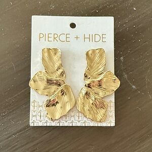 Textured Gold Petal Wing Earrings